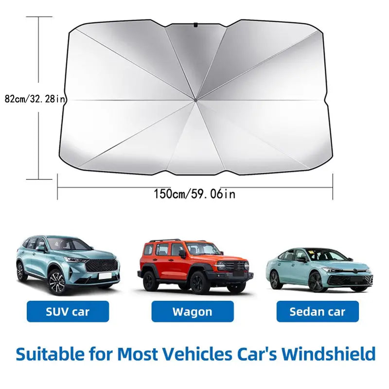 Foldable Windshield Sunshade, Portable Car Cooling Umbrella, UV Heat Insulation Car Exterior Accessories