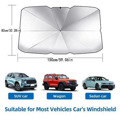 Foldable Windshield Sunshade, Portable Car Cooling Umbrella, UV Heat Insulation Car Exterior Accessories