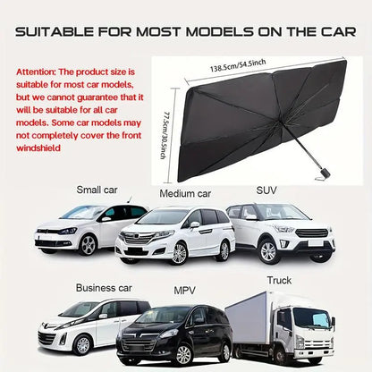 Foldable Windshield Sunshade, Portable Car Cooling Umbrella, UV Heat Insulation Car Exterior Accessories