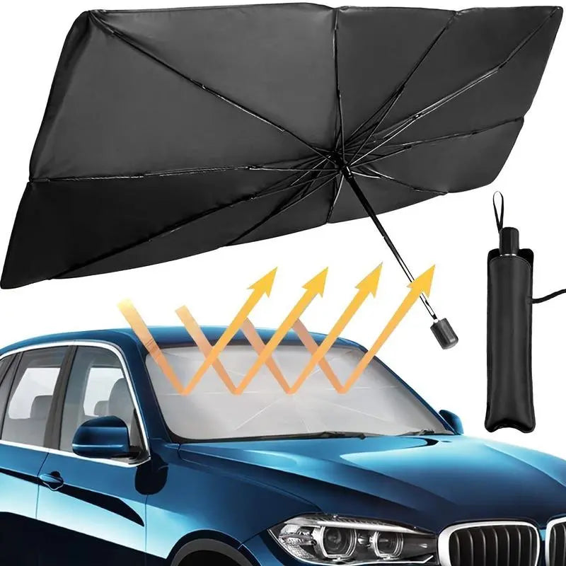 Foldable Windshield Sunshade, Portable Car Cooling Umbrella, UV Heat Insulation Car Exterior Accessories