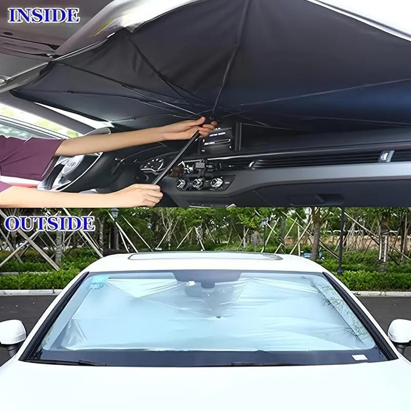 Foldable Windshield Sunshade, Portable Car Cooling Umbrella, UV Heat Insulation Car Exterior Accessories