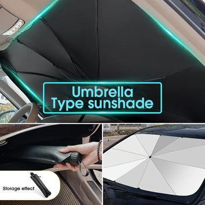 Foldable Windshield Sunshade, Portable Car Cooling Umbrella, UV Heat Insulation Car Exterior Accessories