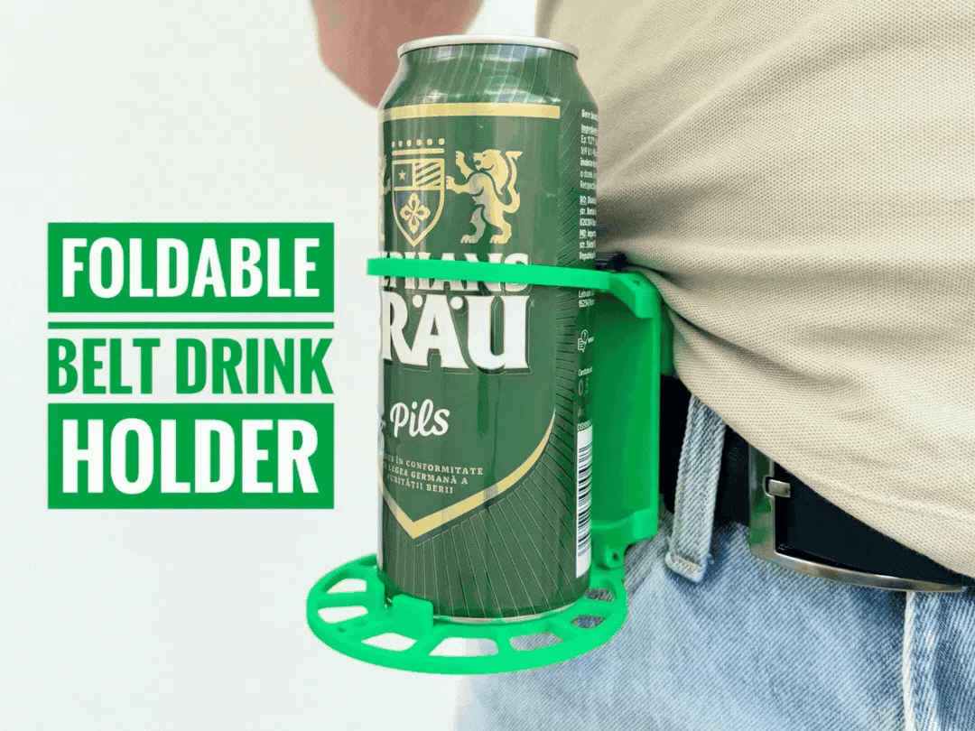 🥤 Foldable Belt Beverage Holder,Hands-Free Outdoor Cup Clip
