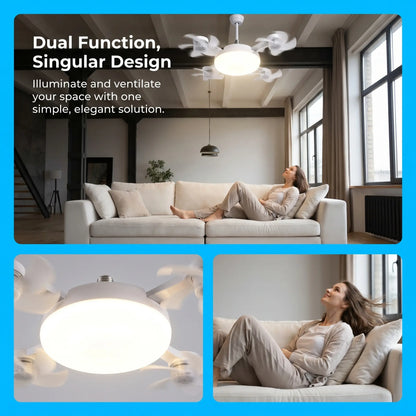 [DealsForYouDays] 2-in-1 Drone Fan Light, Silent LED Ceiling Fan with Remote, Energy Saving Lamp for Bedroom Kitchen Rental