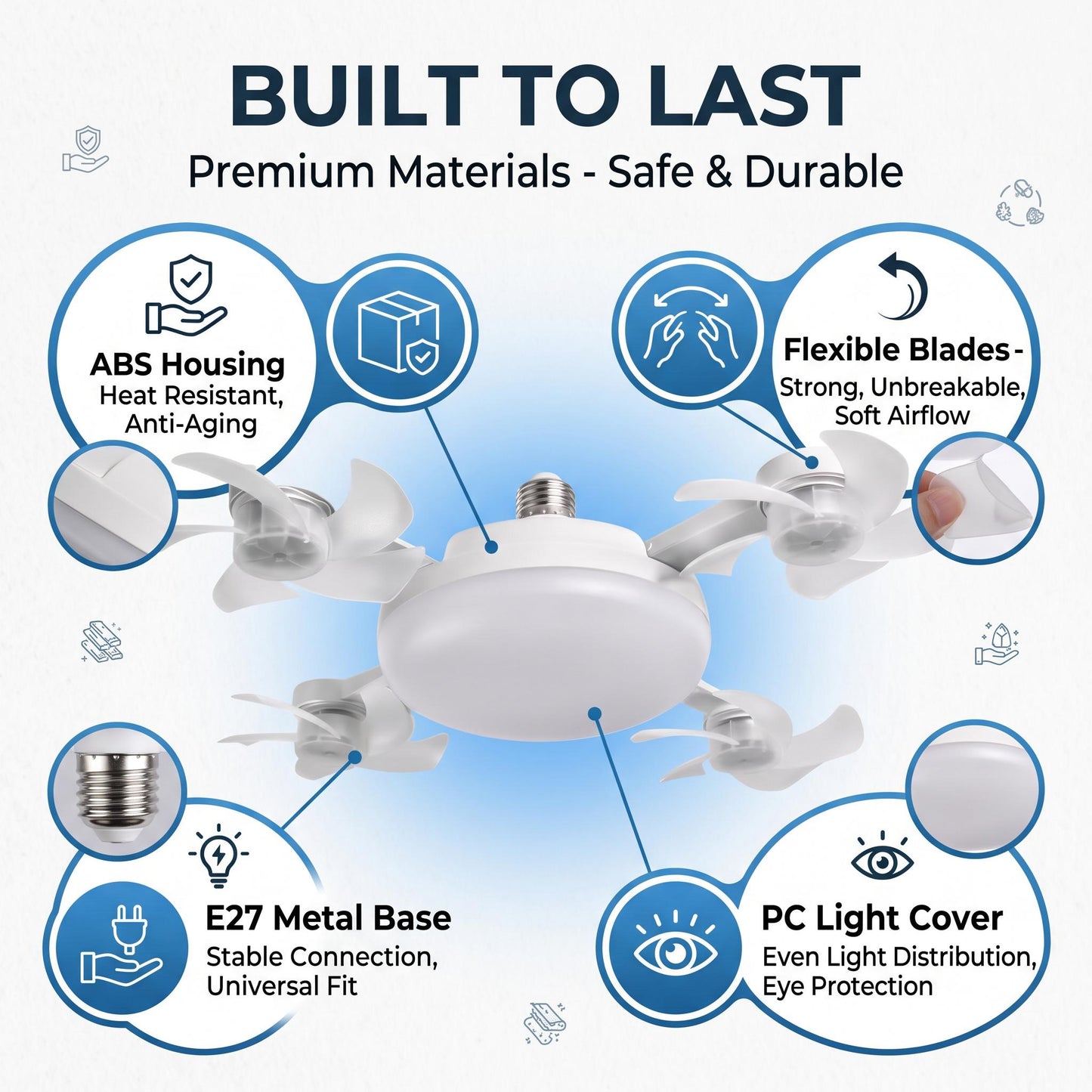 [DealsForYouDays] 2-in-1 Drone Fan Light, Silent LED Ceiling Fan with Remote, Energy Saving Lamp for Bedroom Kitchen Rental