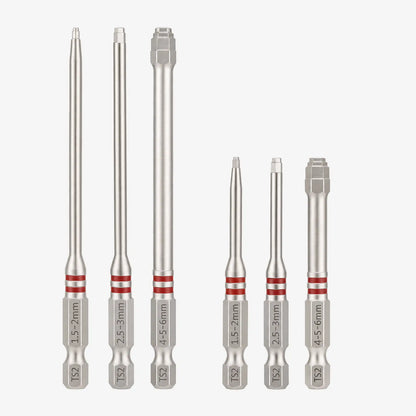 🔩6pcs Magnetic Tower Hex Screwdriver Bits Set, Anti-Slip High Hardness Precision Drill Bits for Household & Auto Repair