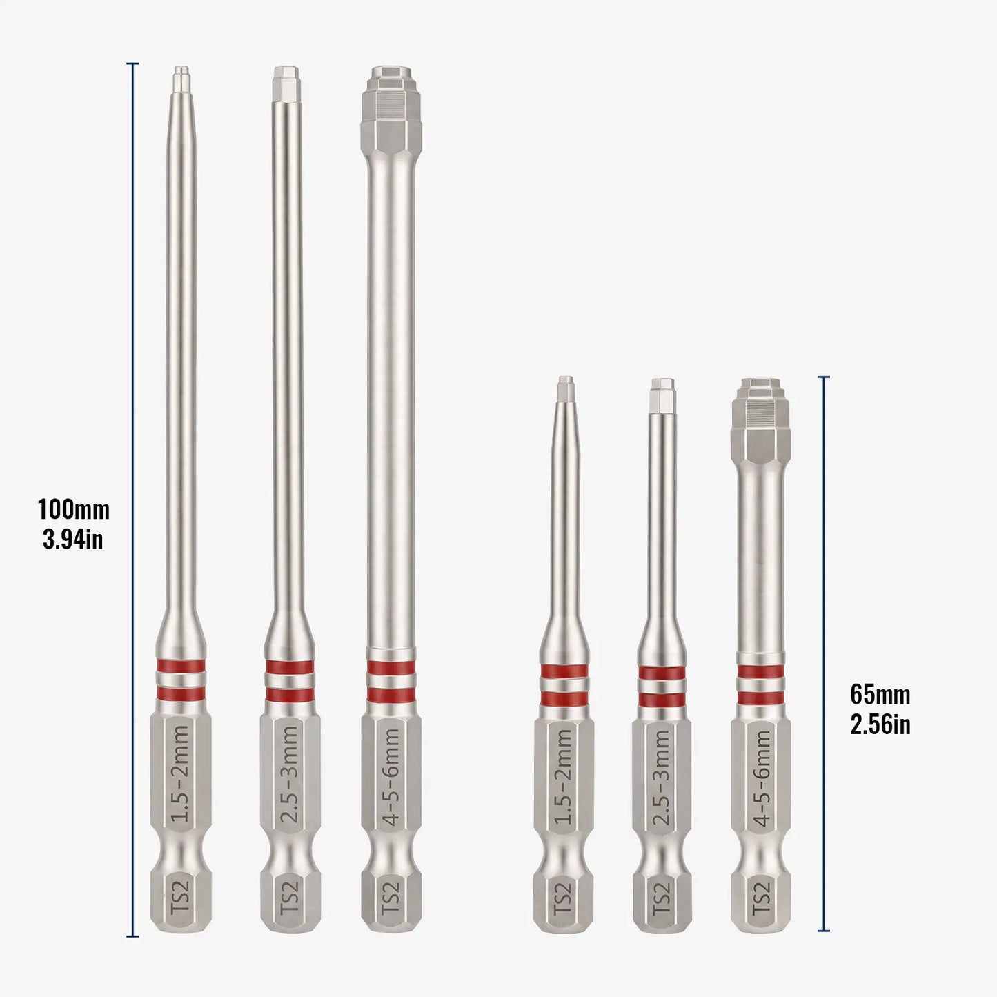 🔩6pcs Magnetic Tower Hex Screwdriver Bits Set, Anti-Slip High Hardness Precision Drill Bits for Household & Auto Repair
