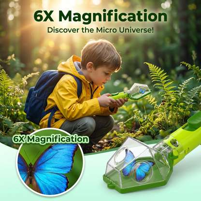 Bug Catcher for Kids, Insect Trap Kit with 6X Magnifier Glass