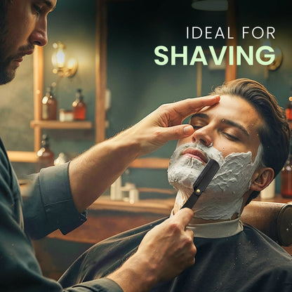 Unisex Barber Straight Razor with 10 Blades, Classic Shaving Tool for Men Women & Grooming Gift