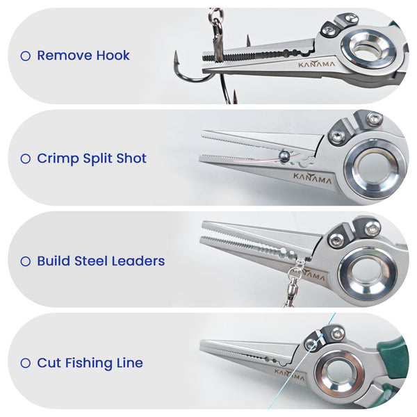 7.5" Rust Resistant Saltwater Fishing Pliers, Multifunctional Stainless Steel Tackle Tool
