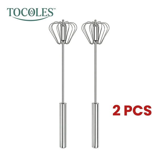 🥄Batidor semi-automático de acero inoxidable para huevos y leche