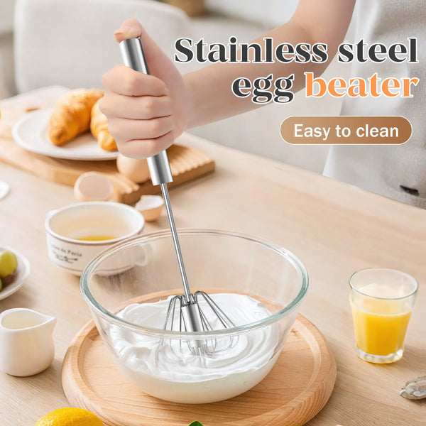 🥄Batidor semi-automático de acero inoxidable para huevos y leche