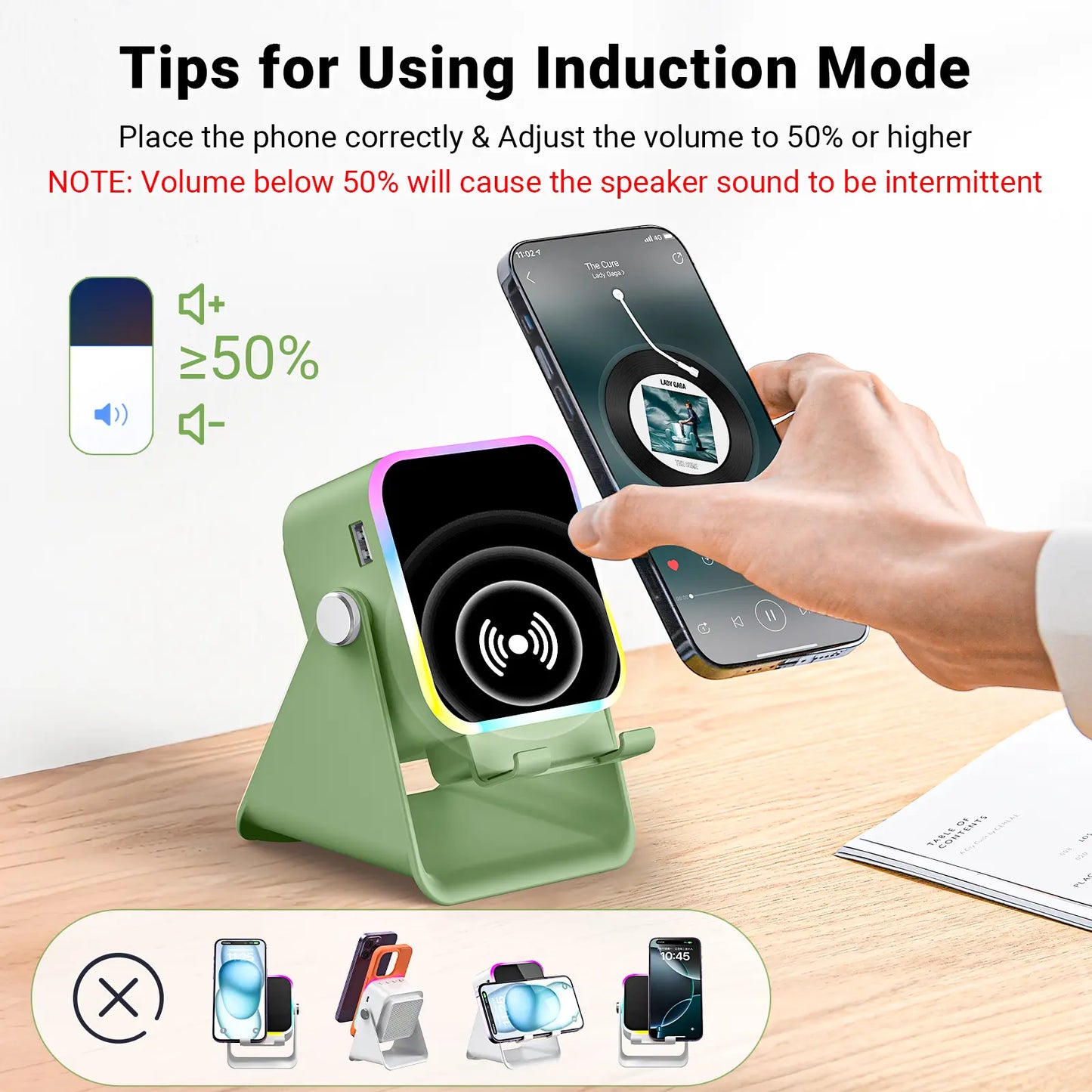 [DealsForYouDays]🎵5-in-1 Induction Bluetooth Speaker Phone Stand