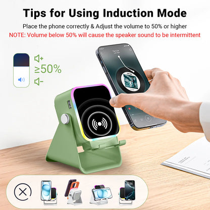 [DealsForYouDays]🎵5-in-1 Induction Bluetooth Speaker Phone Stand