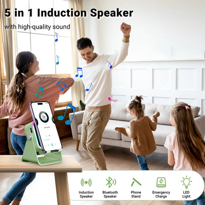[DealsForYouDays]🎵5-in-1 Induction Bluetooth Speaker Phone Stand