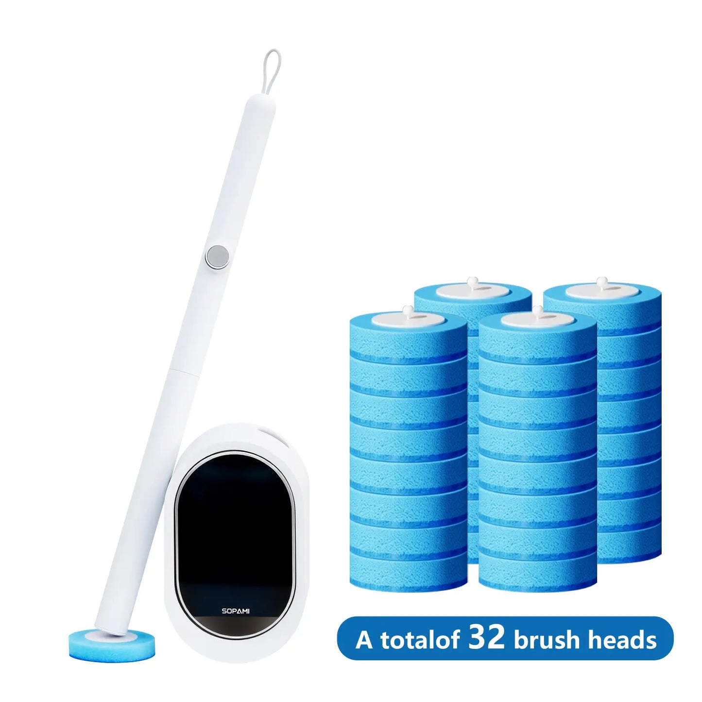 🚽 SOPAMI Disposable Toilet Brush Kit with 8/32 Refill Heads