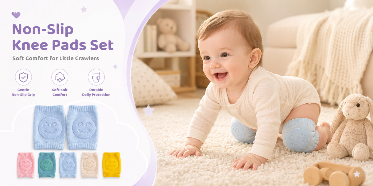 Baby 5-Piece Non-Slip Knee Pads Set, Baby Accessories for Crawling