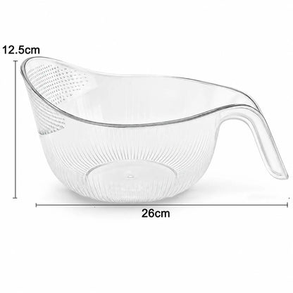🍚Multi-Use Rice Strainer Bowl, BPA-Free Clear Colander with Handle