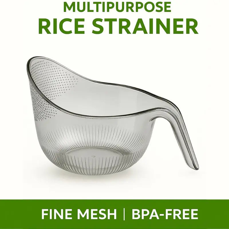 🍚Multi-Use Rice Strainer Bowl, BPA-Free Clear Colander with Handle