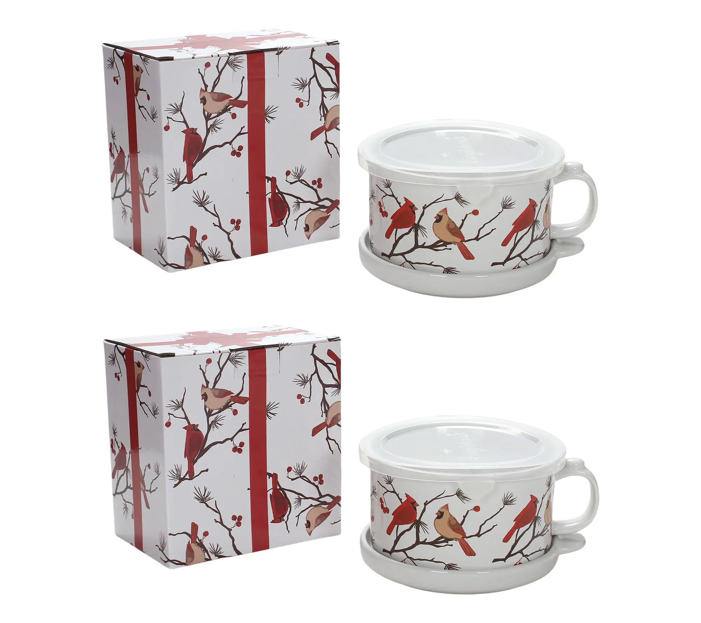 🎁2 Pack 25oz Ceramic Meal Mugs with Lid & Tray