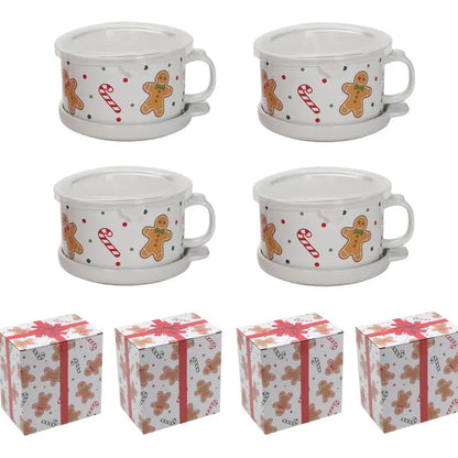🎁2 Pack 25oz Ceramic Meal Mugs with Lid & Tray
