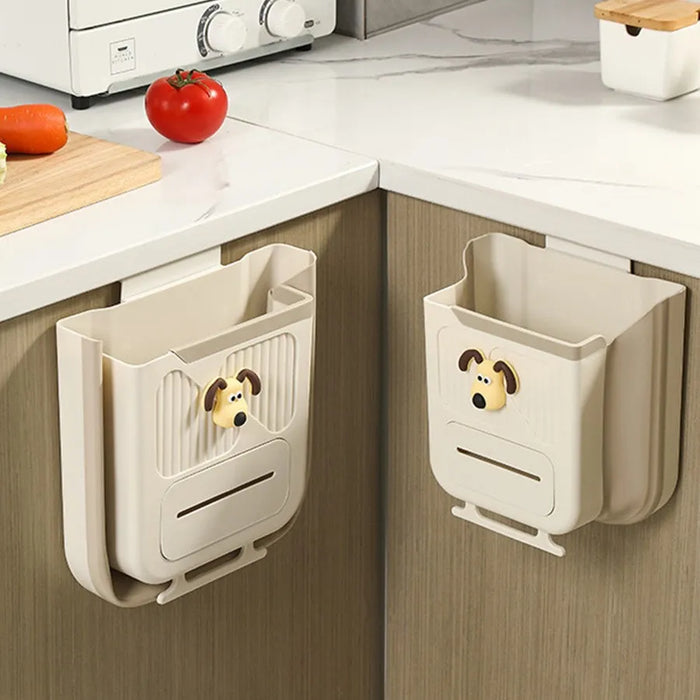 🗑 10L Collapsible Hanging Kitchen Trash Bin Can