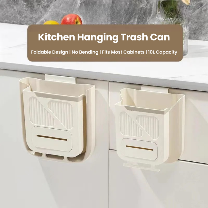 🗑 10L Collapsible Hanging Kitchen Trash Bin Can