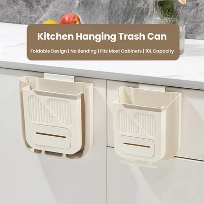 🗑 10L Collapsible Hanging Kitchen Trash Bin Can