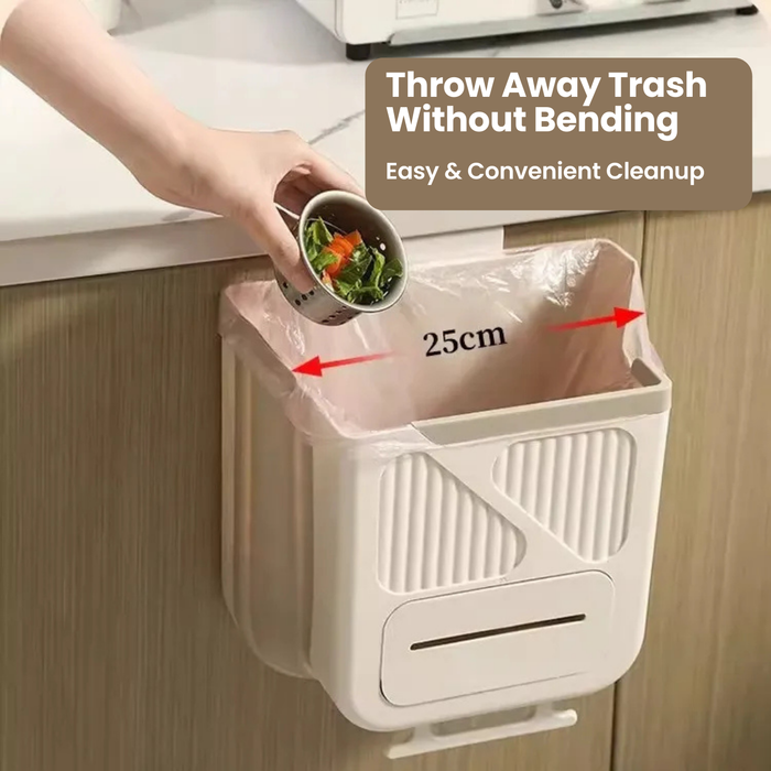 🗑 10L Collapsible Hanging Kitchen Trash Bin Can