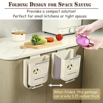 🗑 10L Collapsible Hanging Kitchen Trash Bin Can