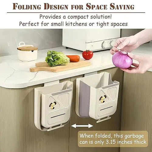 🗑 10L Collapsible Hanging Kitchen Trash Bin Can