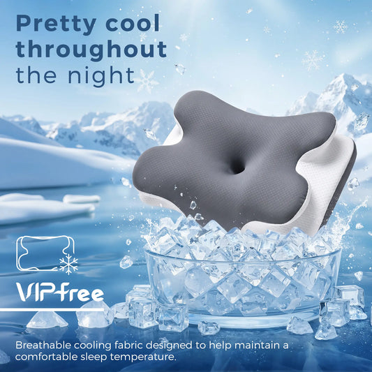 [DealsForYouDays]💆 Adjustable Cooling Memory Foam Cervical Pillow, Ergonomic Neck Support for All Sleepers