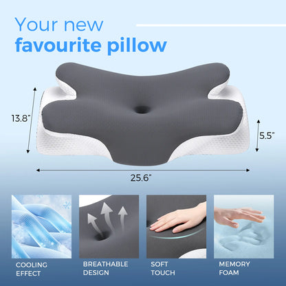 [DealsForYouDays]💆 Adjustable Cooling Memory Foam Cervical Pillow, Ergonomic Neck Support for All Sleepers