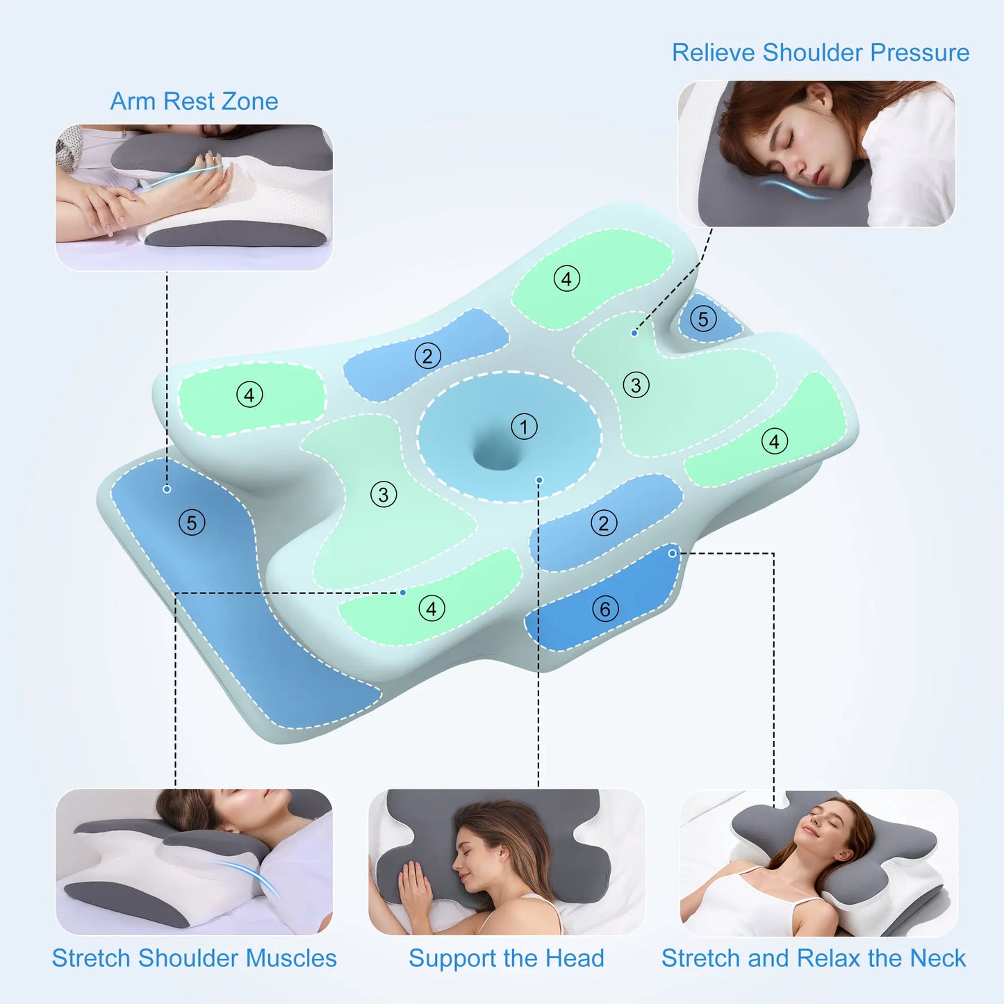 [DealsForYouDays]💆 Adjustable Cooling Memory Foam Cervical Pillow, Ergonomic Neck Support for All Sleepers