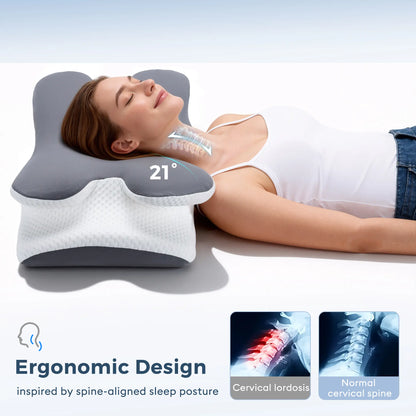 [DealsForYouDays]💆 Adjustable Cooling Memory Foam Cervical Pillow, Ergonomic Neck Support for All Sleepers