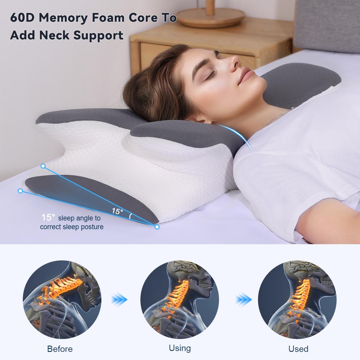 [DealsForYouDays]💆 Adjustable Cooling Memory Foam Cervical Pillow, Ergonomic Neck Support for All Sleepers