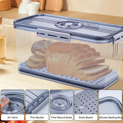 🥖 Gray Timed Sealed Bread Storage Box