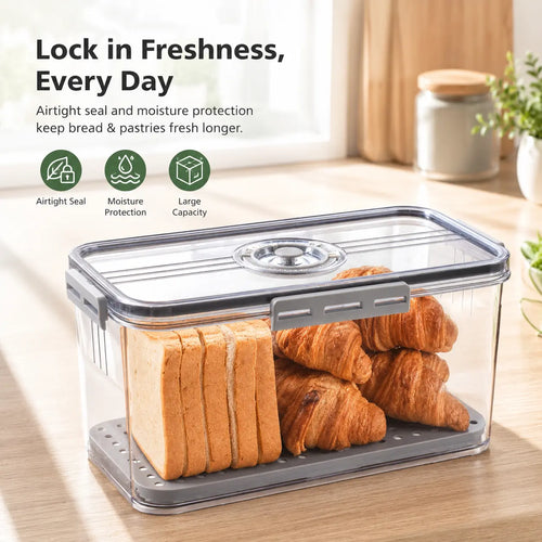 🥖 Gray Timed Sealed Bread Storage Box