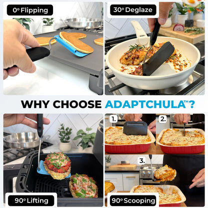 🍳 Adjustable Angle PPSU Spatula, 2 Replaceable BPA-Free Blades for Air Fryer & Griddle