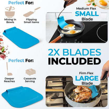 🍳 Adjustable Angle PPSU Spatula, 2 Replaceable BPA-Free Blades for Air Fryer & Griddle