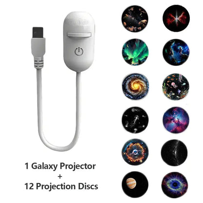 🌌 2-in-1 USB Galaxy Projector, Starry Sky Night Light for Bedroom Ceiling Decor