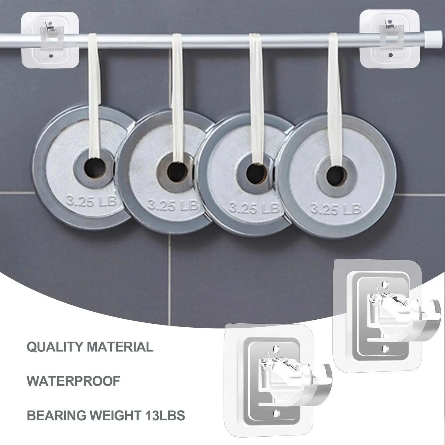 8 Pack Clear Curtain Rod Brackets, Multi-Purpose Adjustable Rod Holders for Home