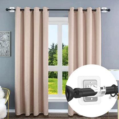 8 Pack Clear Curtain Rod Brackets, Multi-Purpose Adjustable Rod Holders for Home