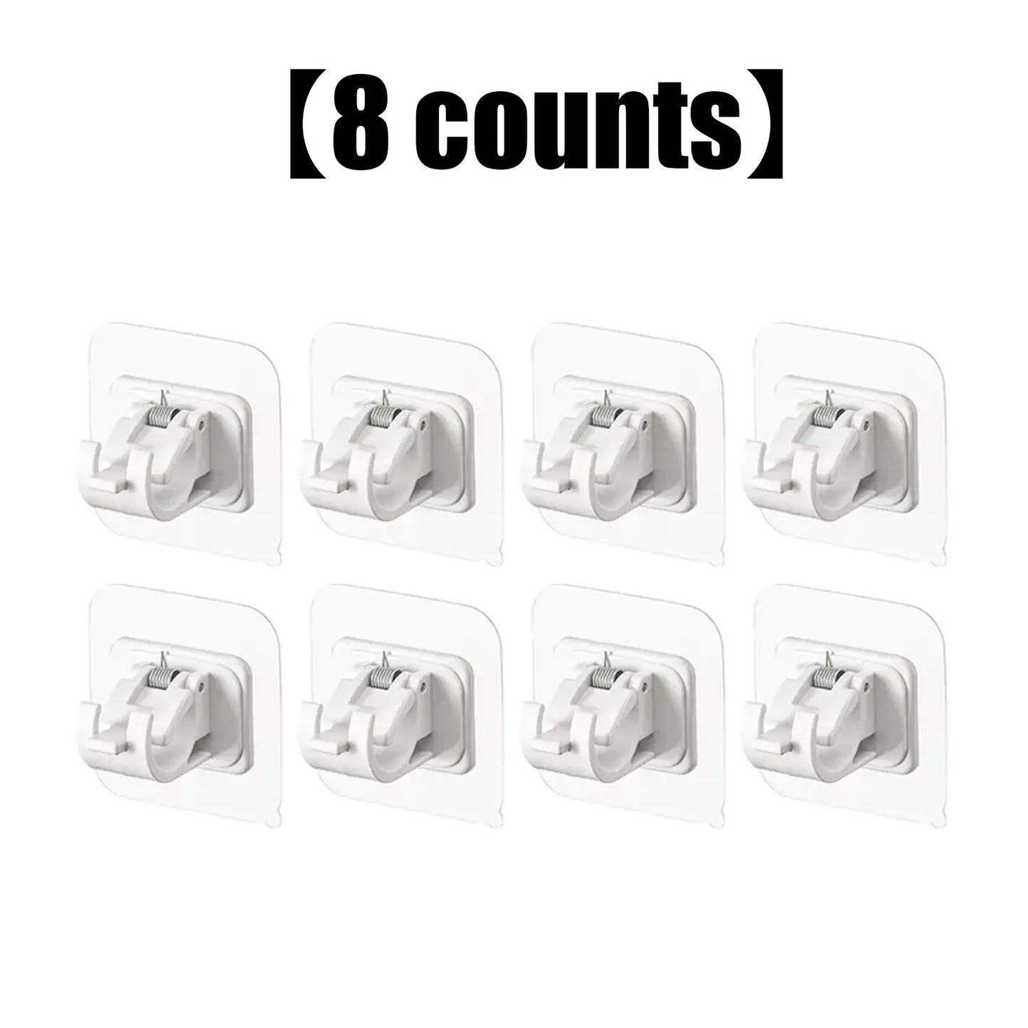 8 Pack Clear Curtain Rod Brackets, Multi-Purpose Adjustable Rod Holders for Home