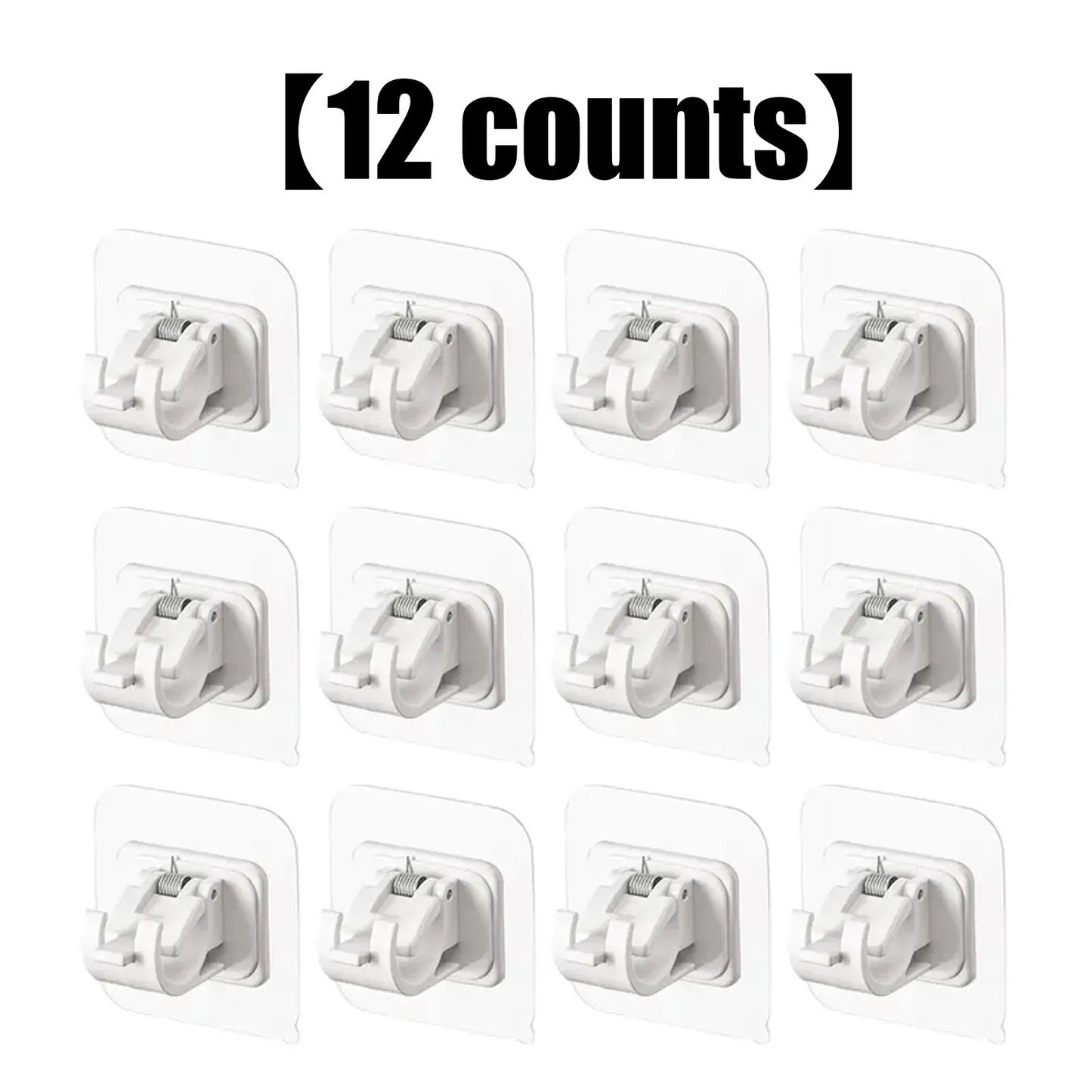 8 Pack Clear Curtain Rod Brackets, Multi-Purpose Adjustable Rod Holders for Home