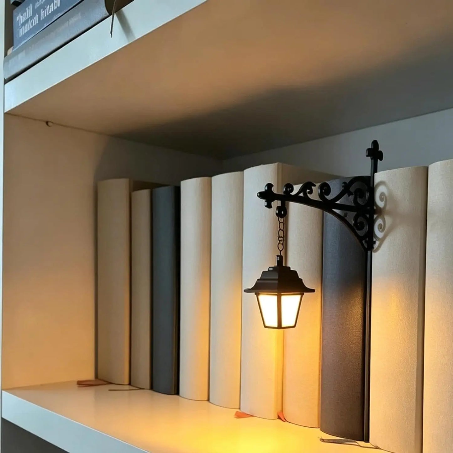 Vintage Library Lantern LED Lamp, Halloween & Holiday Bookshelf Decor