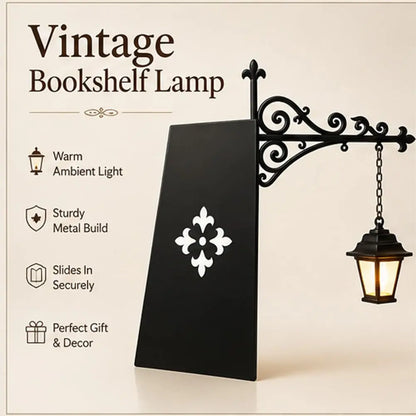 Vintage Library Lantern LED Lamp, Halloween & Holiday Bookshelf Decor