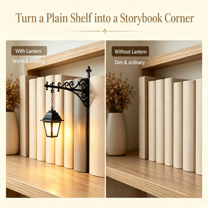 Vintage Library Lantern LED Lamp, Halloween & Holiday Bookshelf Decor