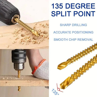 6Pcs Multi-Function Titanium HSS Drill Bit Set for Metalworkin