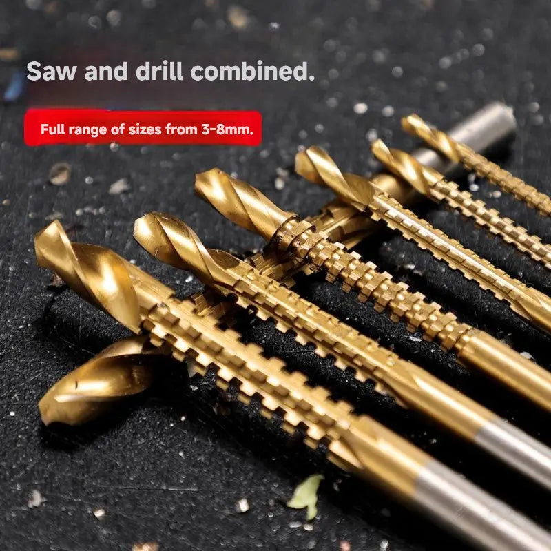 6Pcs Multi-Function Titanium HSS Drill Bit Set for Metalworkin